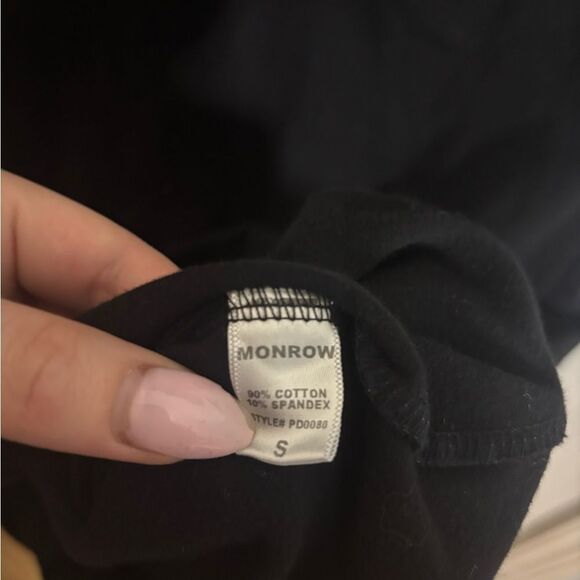 Monrow Black lace up Midi Maternity Dress size small EUC - Picture 6 of 7